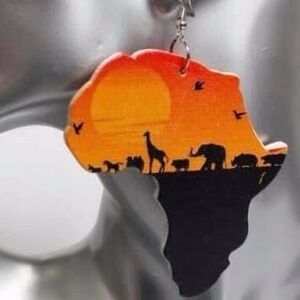 Orange and Black Africa Dangle Earrings - Bold Women's Accessory